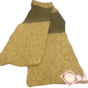 Rathlin handmade in Ireland green striped wool scarf